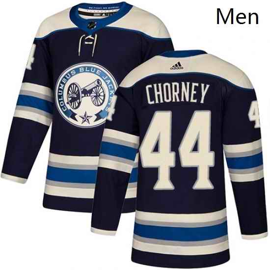 Mens Adidas Columbus Blue Jackets 44 Taylor Chorney Authentic Navy Blue Alternate NHL Jersey
